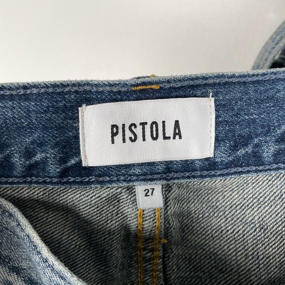 Pistola Charlie High Rise Straight Leg Jean Womens 27 Medium Wash Distressed - Picture 4 of 10